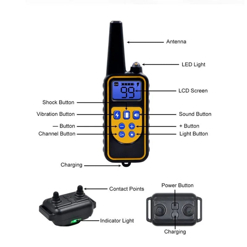 Rechargeable LCD Display Electric Dog Training Collar